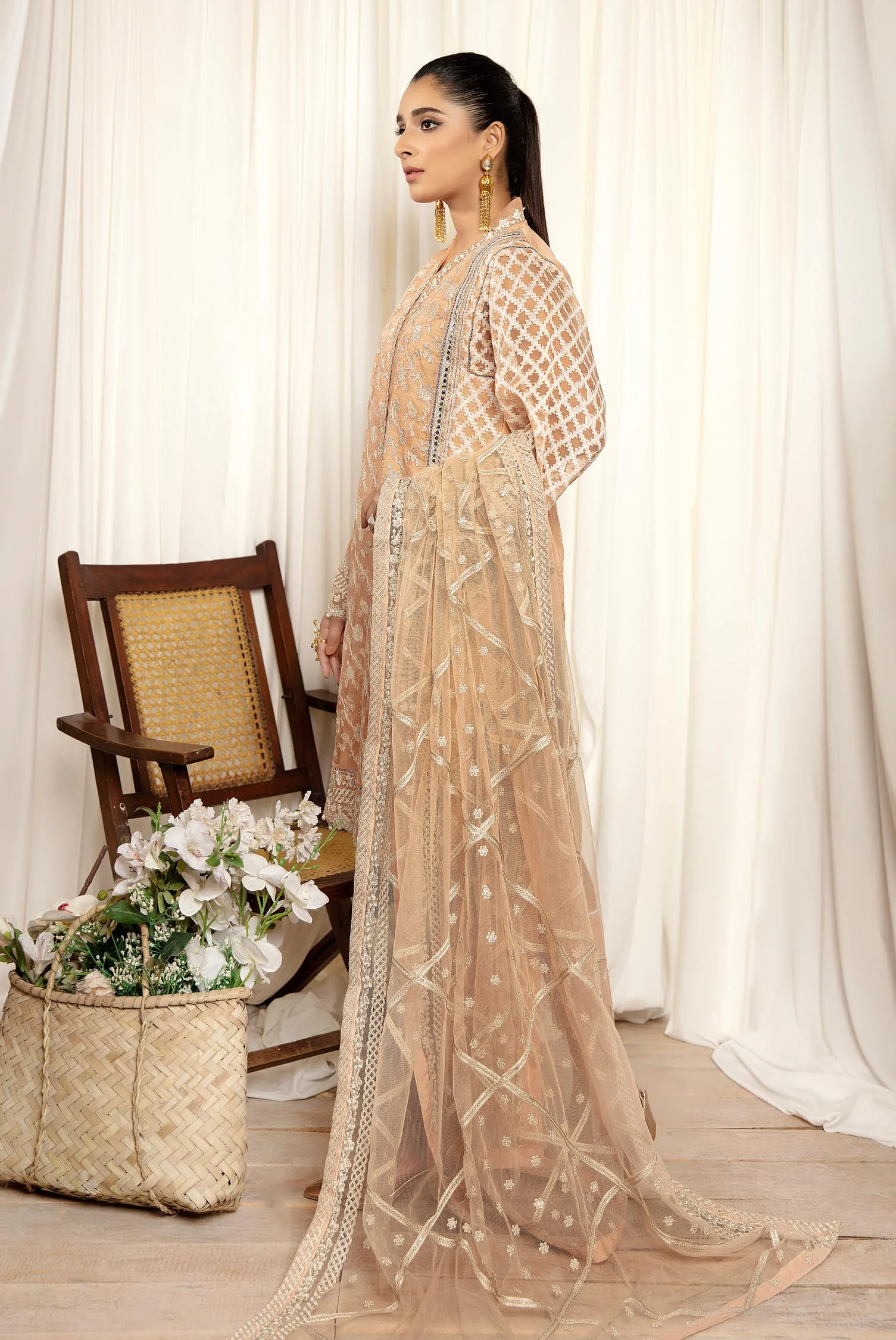 Misty Rose - Stitched Embroidered Organza 3PC - Image 2