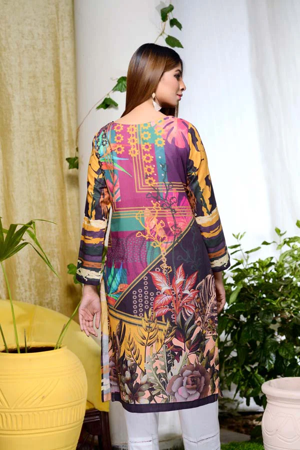 Botanical Wonders - Digital Printed Unstitch Lawn Kurti - Image 3