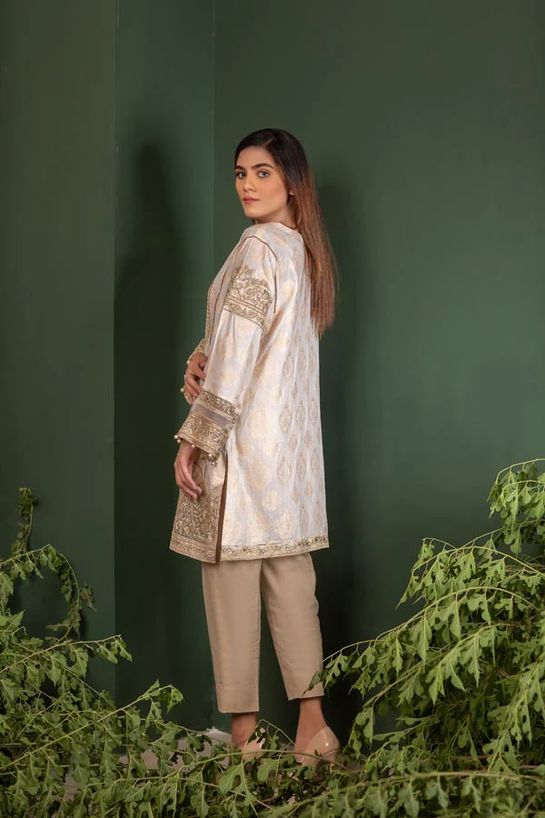 Sandcastle - Jacquard Embroidered Unstitch 2 Piece - Image 2
