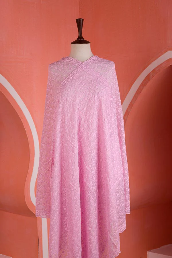 Cotton Candy - Chikankeri Chiffon Dupatta