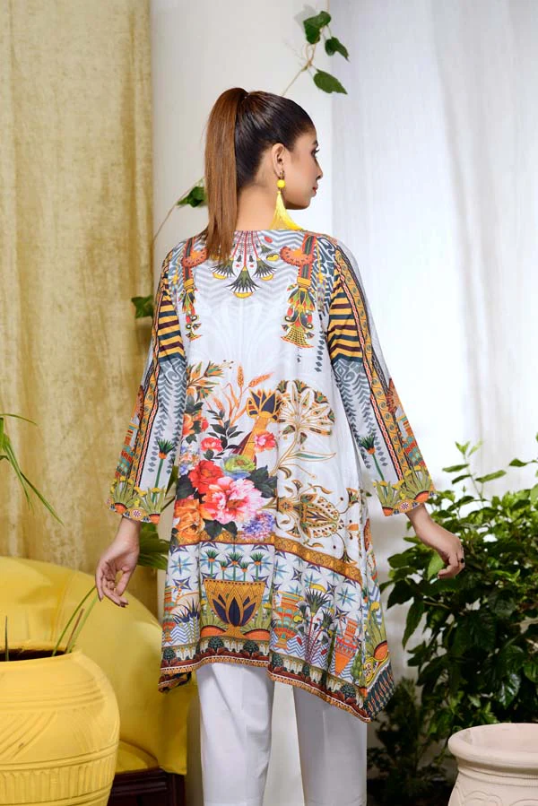 Aqua Splendore - Digital Printed Unstitch Lawn Kurti - Image 3