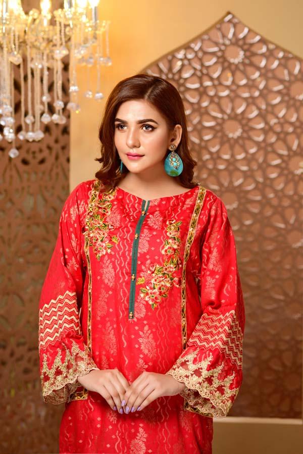 Cherry Blossom - Embroidered Jacquard Shirt - Image 4