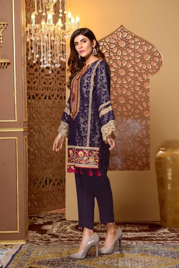 Blue Opal - Embroidered Jacquard Shirt - Image 2