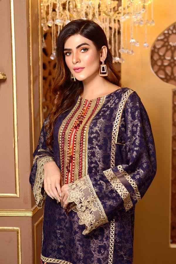 Blue Opal - Embroidered Jacquard Shirt - Image 4