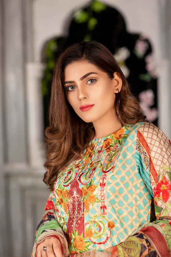 Mint - Digital Printed & Embroidered Viscose - Image 3