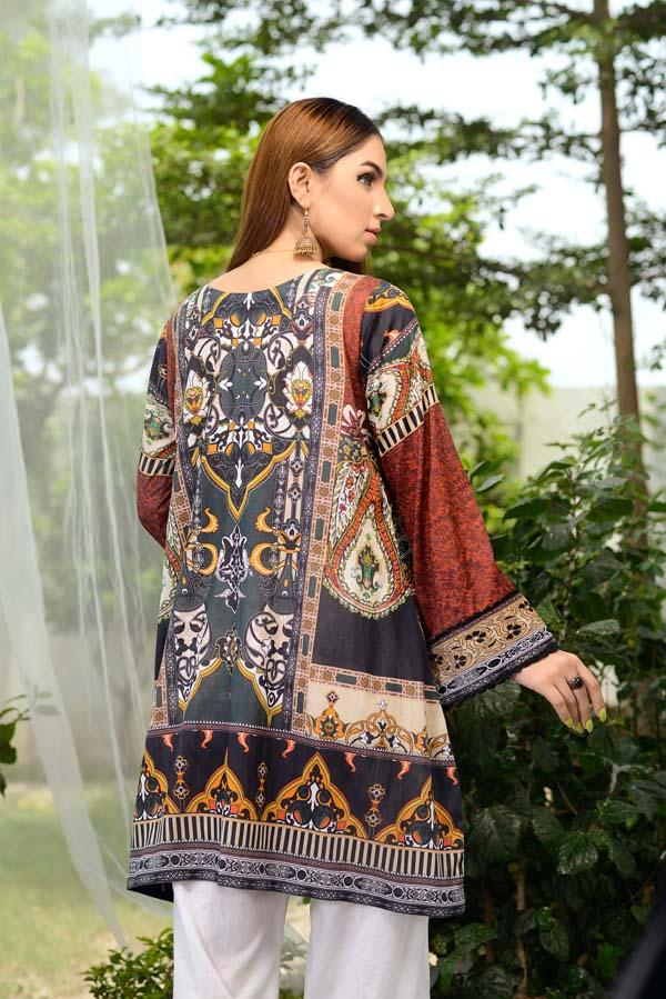 Burnt Umber - Digital Printed Unstitch Lawn Kurti - Image 3