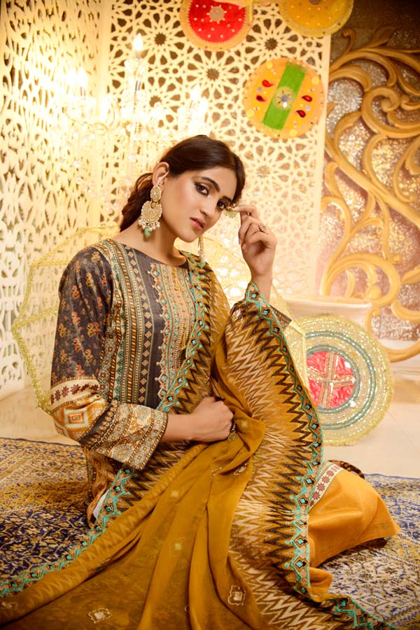 Elbaite - Digital Embroidered Mesuri Lawn Unstitch (3 Piece) - Image 2