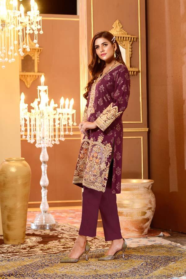 Elite Purple - Embroidered Jacquard Shirt - Image 2