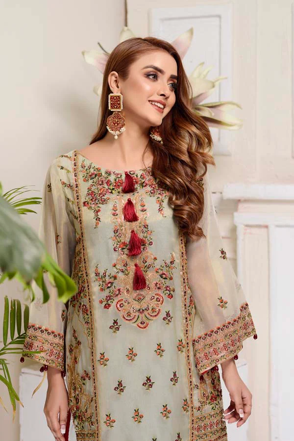 Coral Reef - Embroidered Mesuri 2 Piece - Image 2