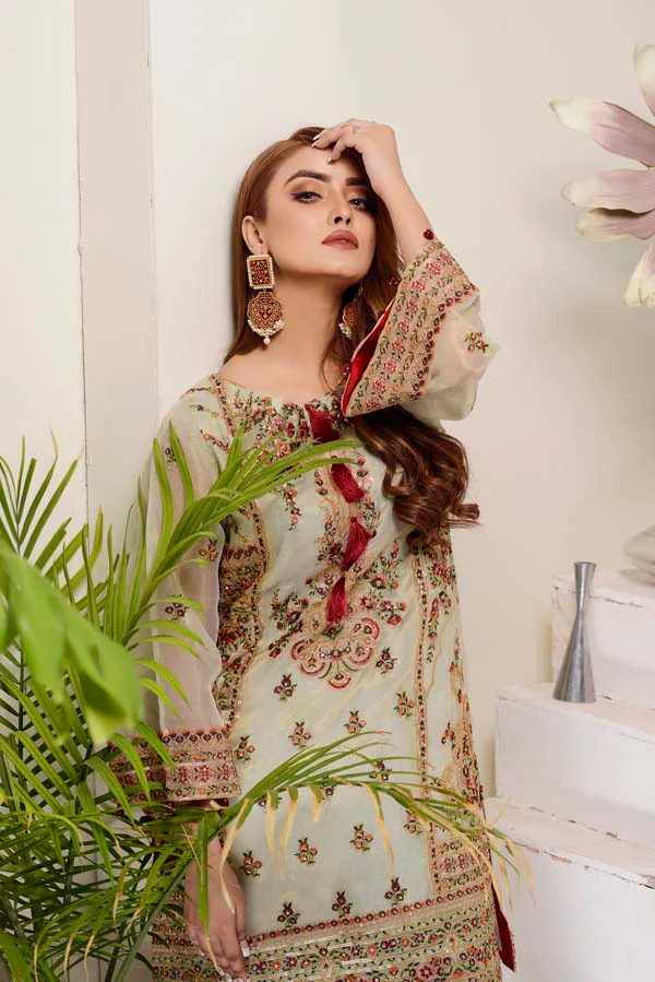 Coral Reef - Embroidered Mesuri 2 Piece - Image 3