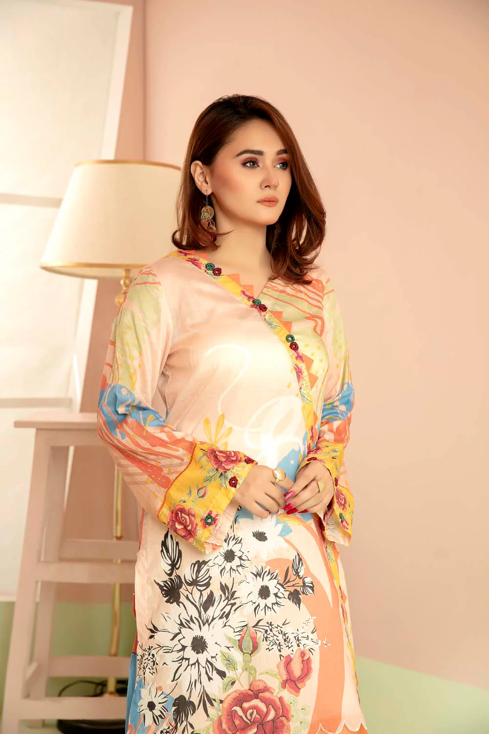 Cotlin - Printed Stitch Kurti - Image 2