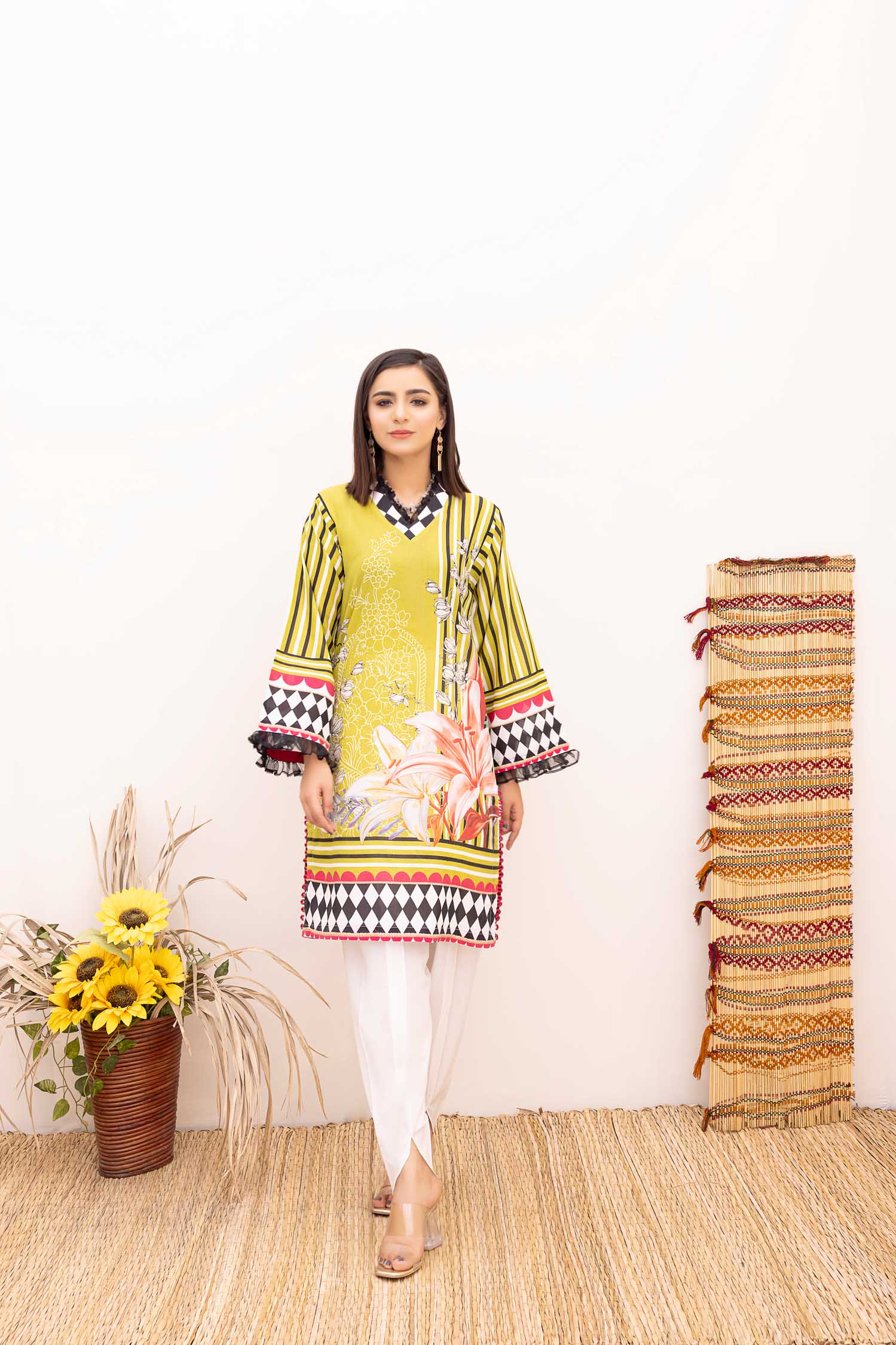 Cran - Digital Printed Stitched Lawn Kurti - Image 2