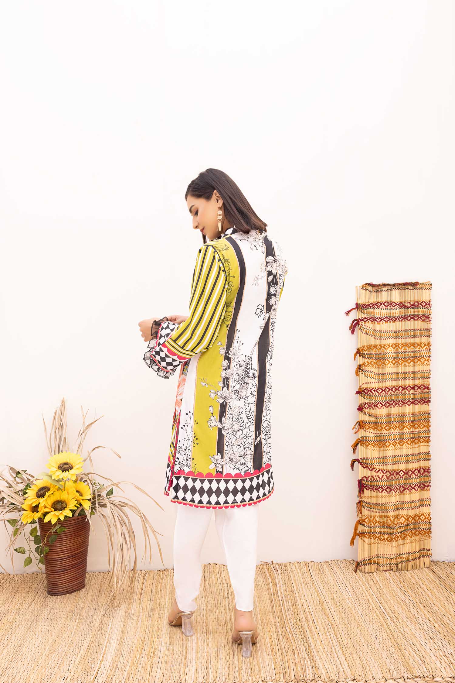 Cran - Digital Printed Stitched Lawn Kurti - Image 3