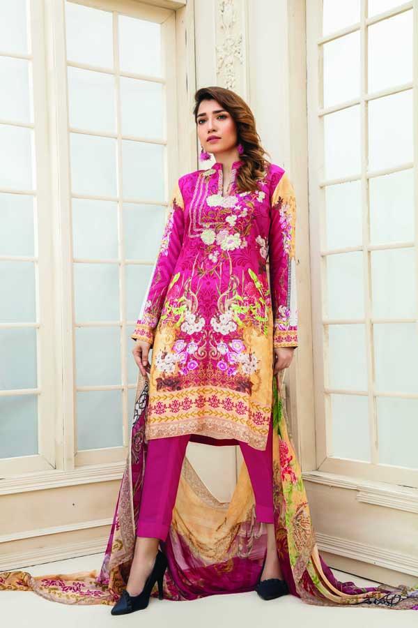 Craneberry - Digital Embroidered Karandi 3 Piece