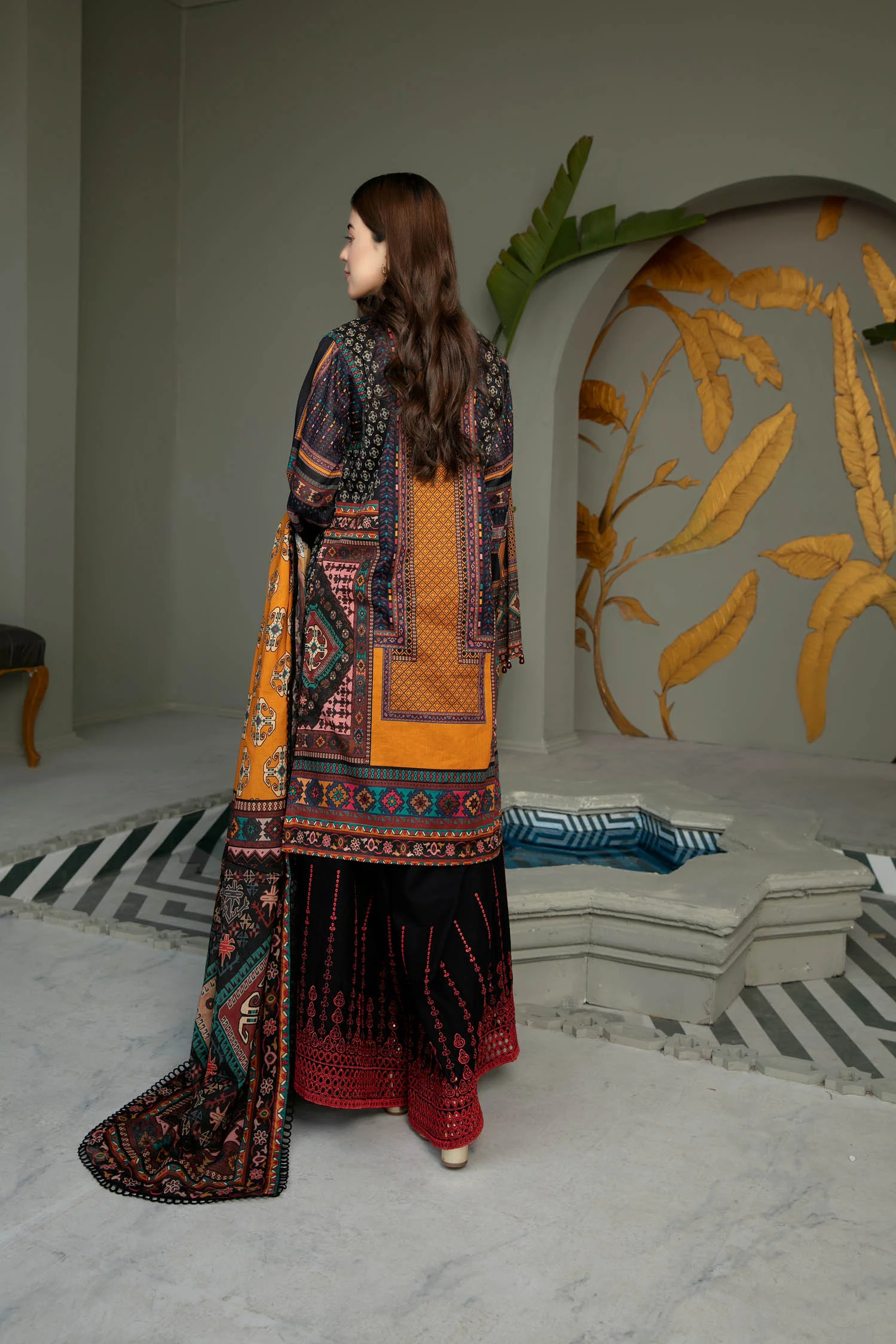 Craven - Digital Printed And Embroidered Lawn 3PC - Image 3