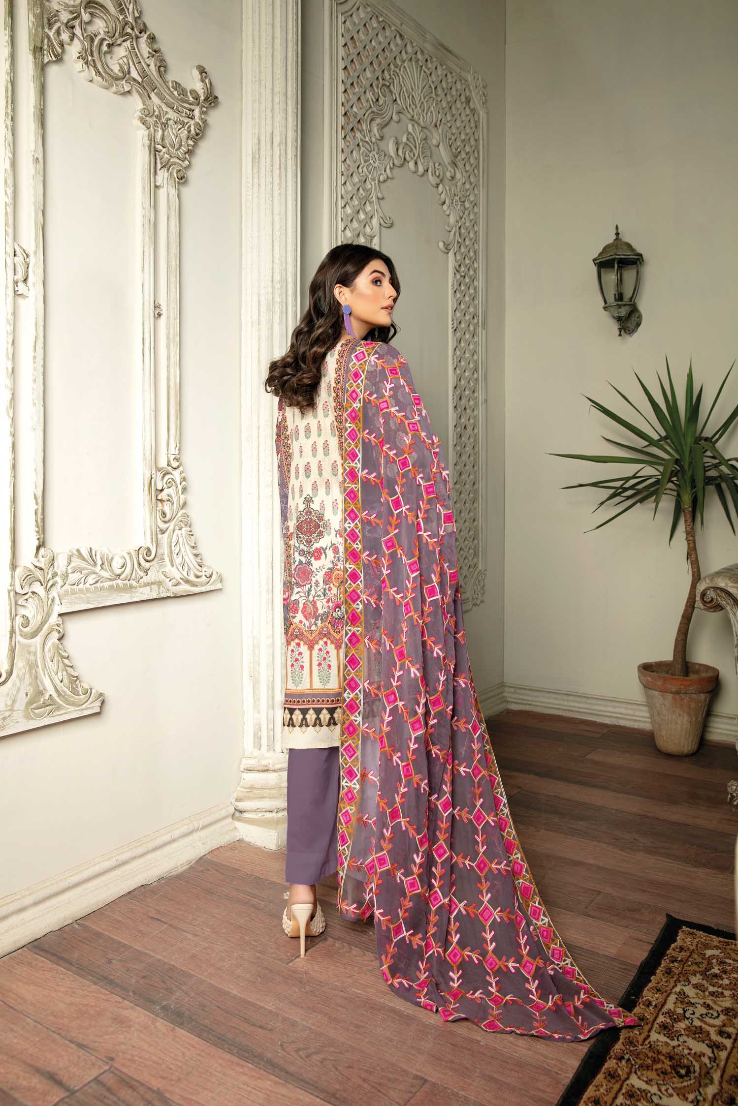 Crimson - Digital Printed & Embroidered Lawn 3PC - Image 4