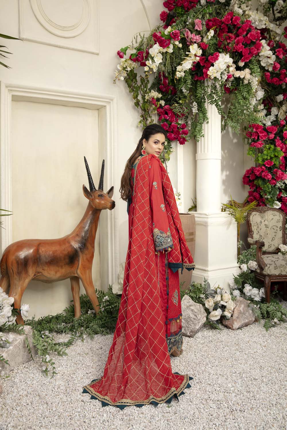 Crimson - Schiffli Embroidered Lawn (3PC) - Image 5