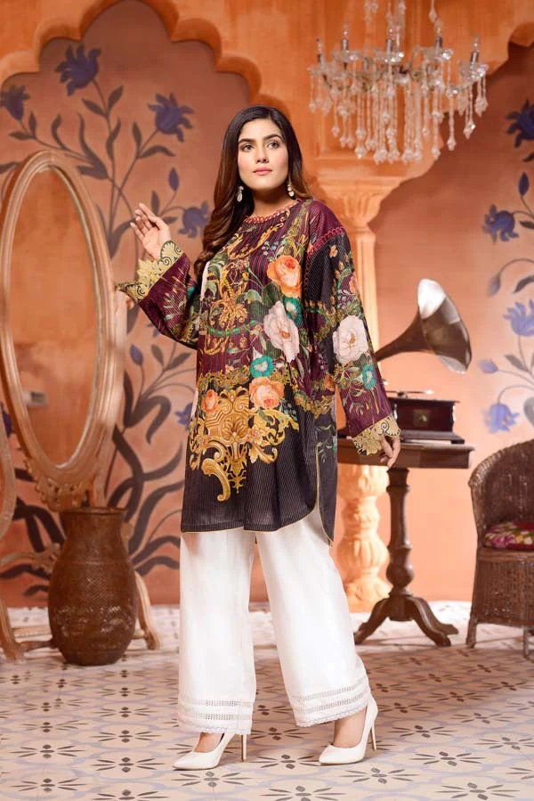 Crism Lenon - Digital Mesuri Lawn Unstitch Shirt - Image 2