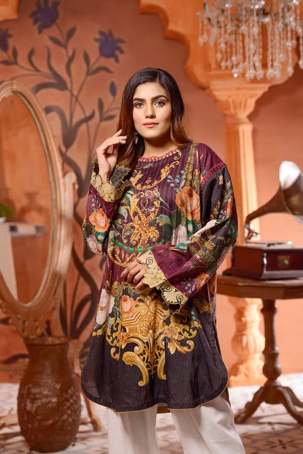 Crism Lenon - Digital Mesuri Lawn Unstitch Shirt - Image 4