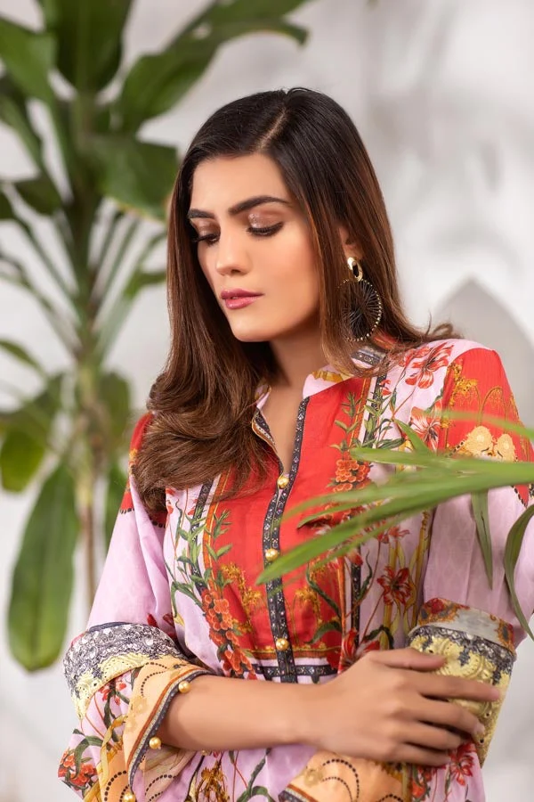 Crystal Pink - Digital Printed Lawn (Unstitch) - Image 3