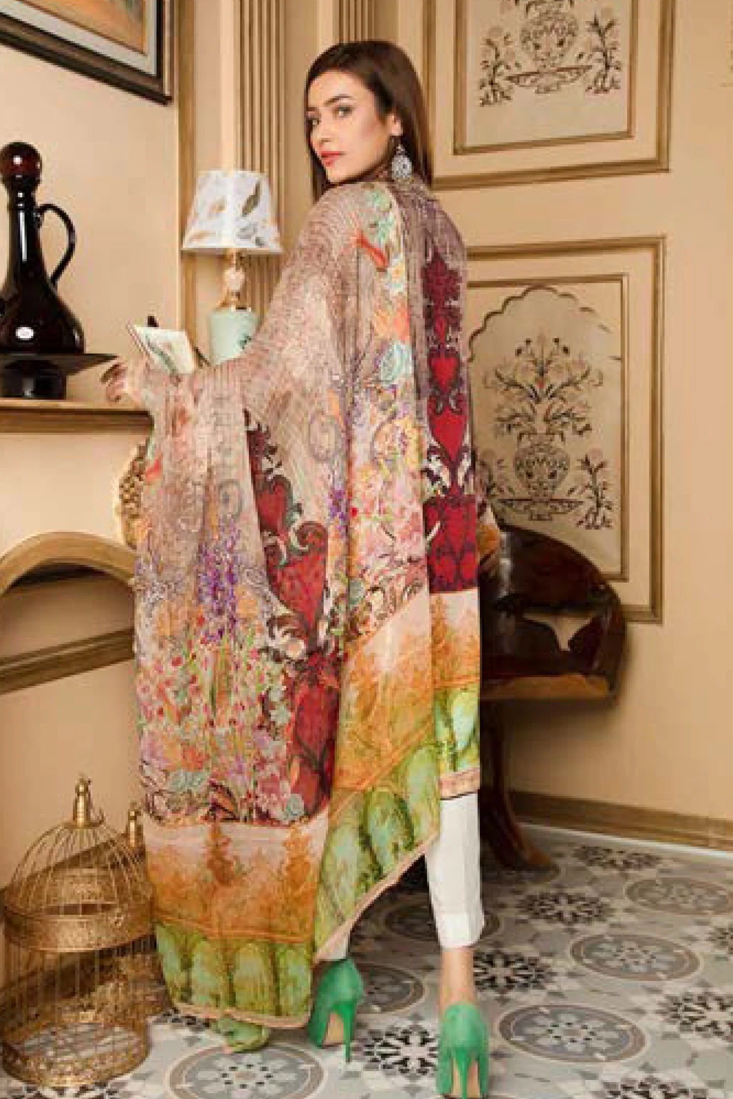 Culin - Digital Printed and Embroidered Linen 3PC - Image 3