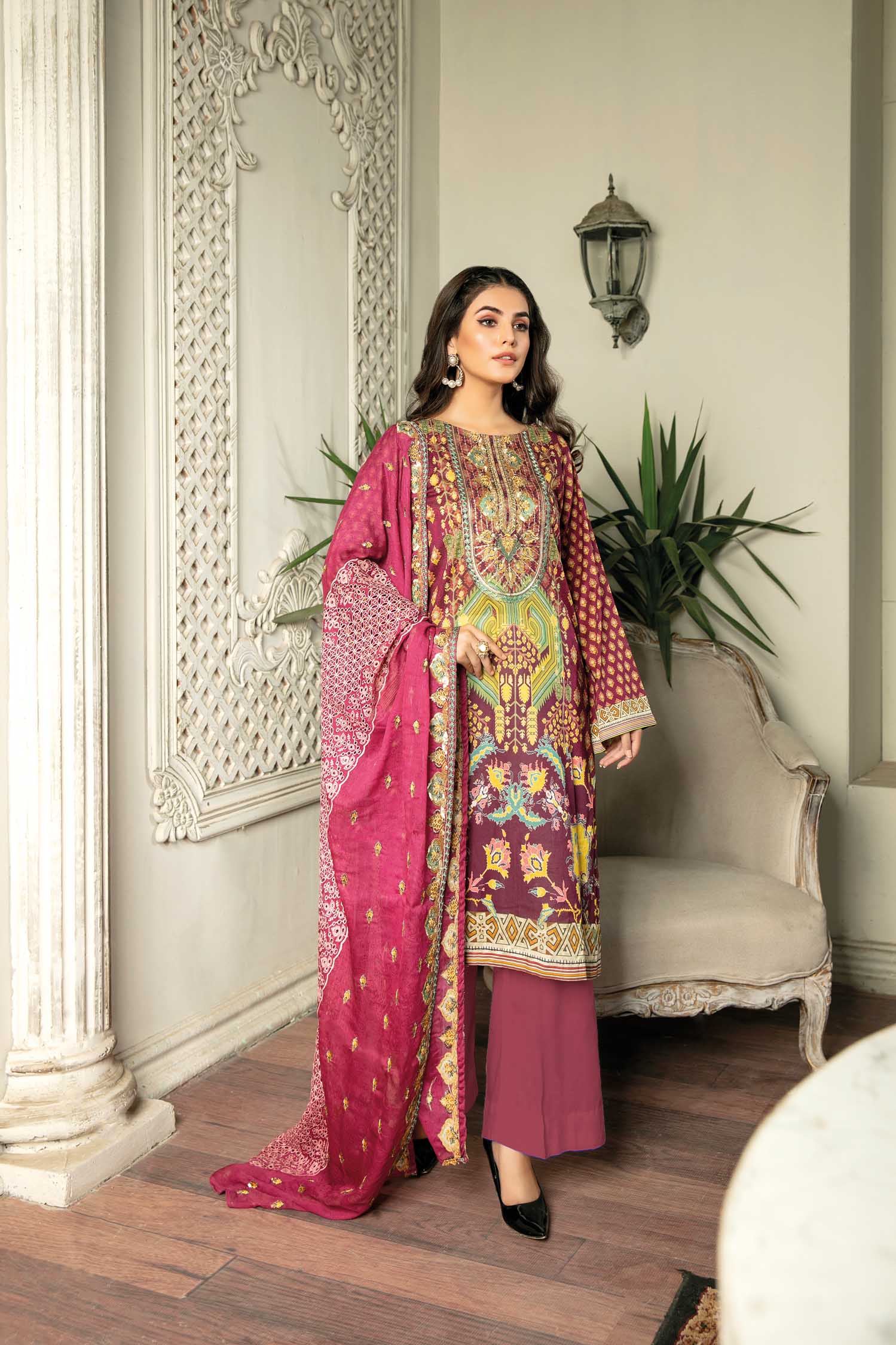 Cultrual Prey - Digital Printed & Embroidered Lawn 3PC - Image 6