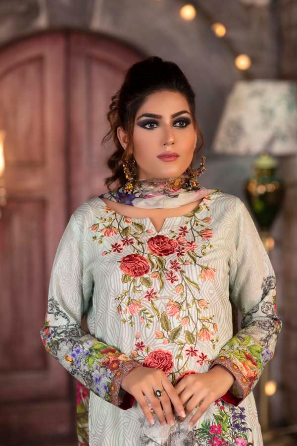 Cultured Pearl - DIGITAL PRINTED & EMBROIDERED KARANDI 3PC - Image 3