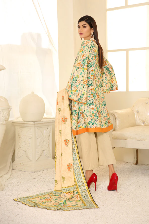 D 18 - Digital Printed Linen 3PC - Image 2