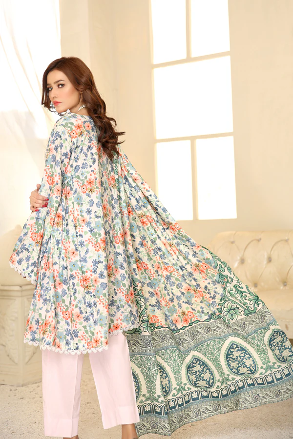 D 21 - Digital Printed Linen 3PC - Image 2