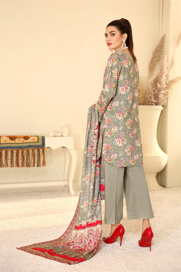 D 25 - Digital Printed Linen 3PC - Image 2