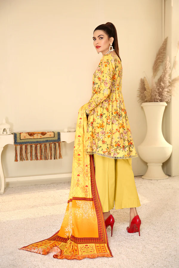 D 27 - Digital Printed Linen 3PC - Image 2