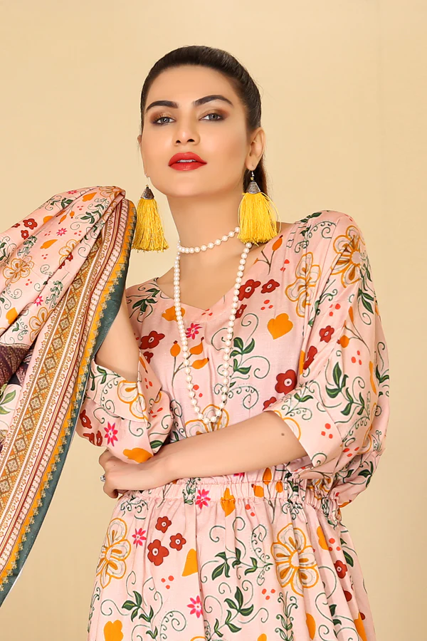 D 29 - Digital Printed Linen 3PC - Image 2