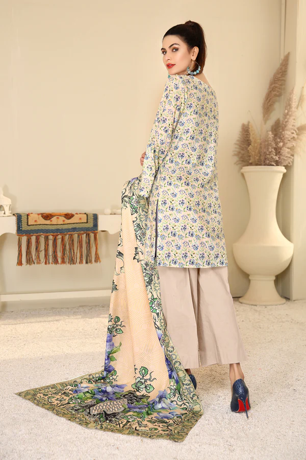 D 31 - Digital Printed Linen 3PC - Image 2