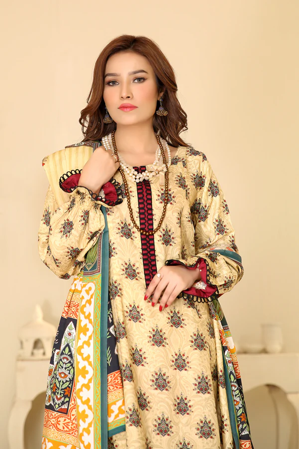 D 32 - Digital Printed Linen 3PC - Image 4