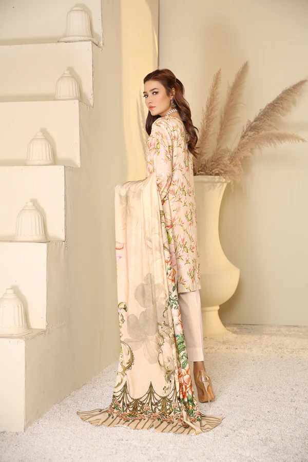D 36- Digital Printed Linen 3PC - Image 2