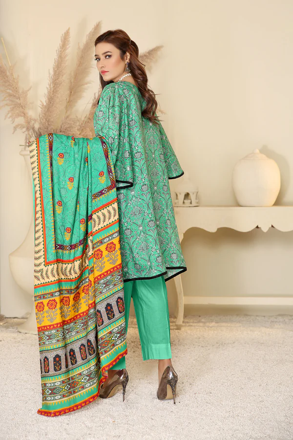 D 37 - Digital Printed Linen 3PC - Image 2