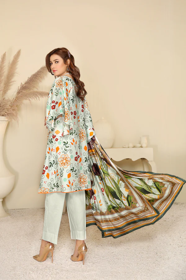 D 38 - Digital Printed Linen 3PC - Image 2