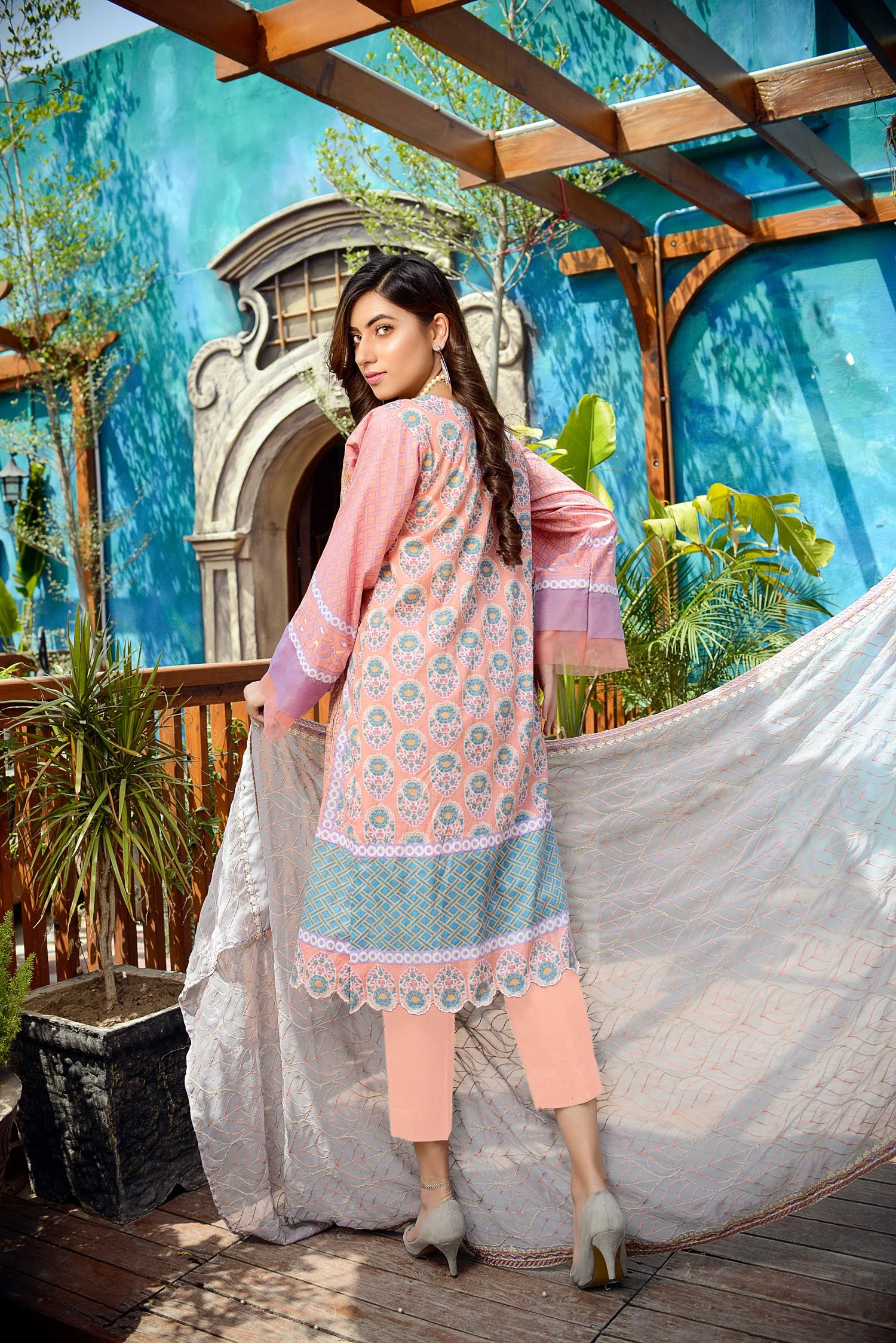 Dahlia- Printed and Embroidered Lawn 3PC - Image 2