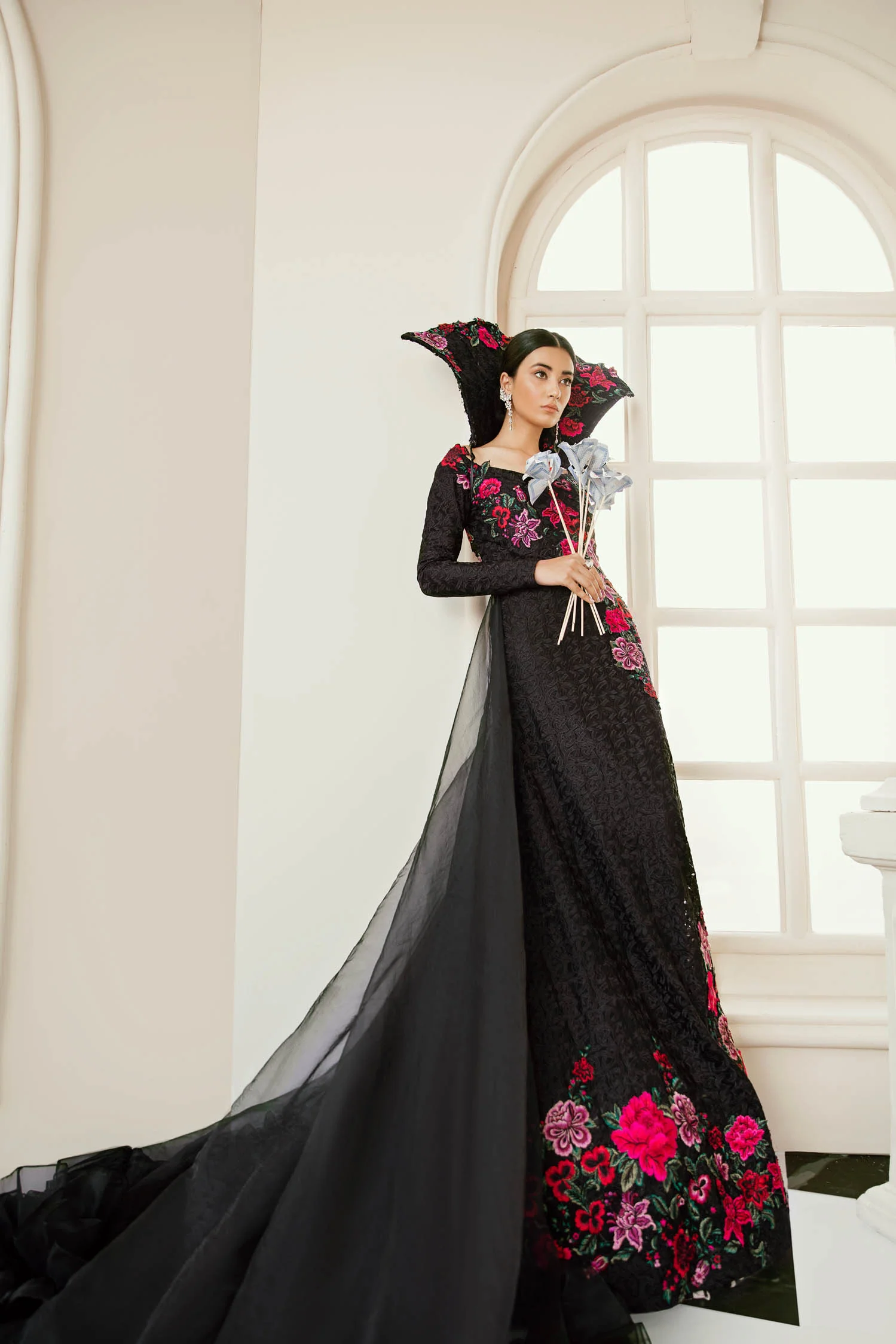 Dalnim - Stitched Organza Maxi