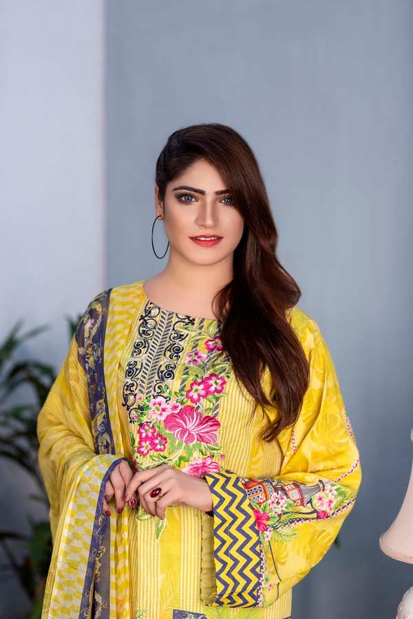 Daphne - Digital Printed & Embroidered Karandi 3PC - Image 3