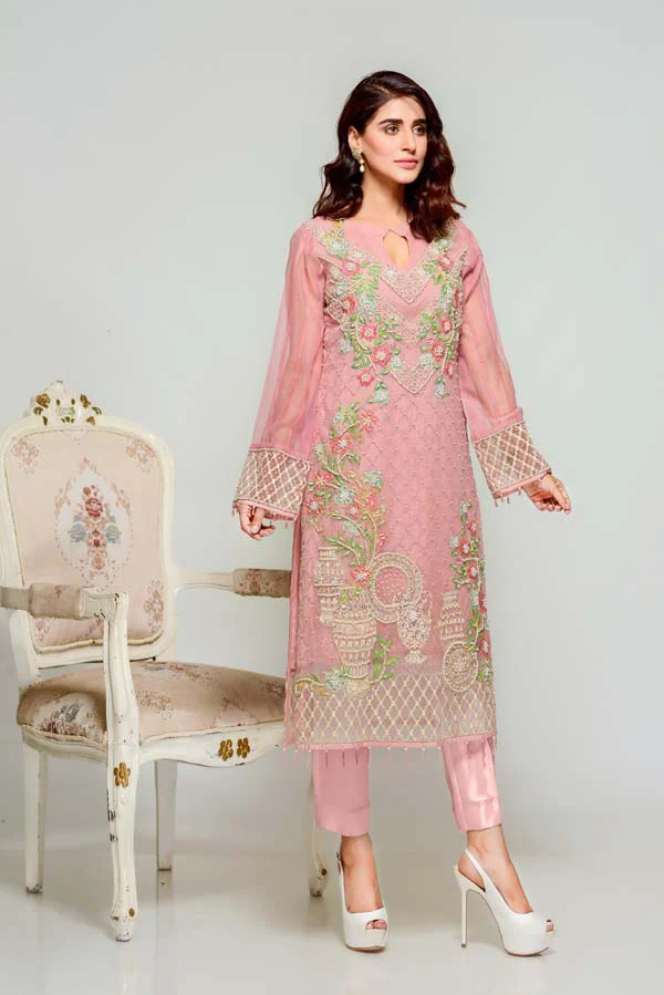 Daria-i-Noor - Embroidered & Hand Embellished Cotton Net - Image 2