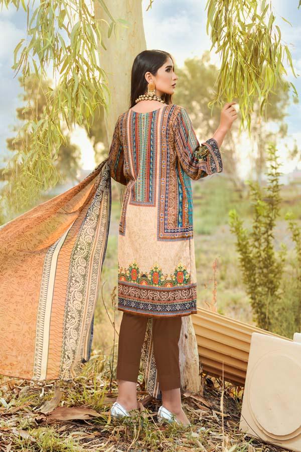 DARK KHAKI - DIGITAL EMBROIDERED LAWN - Image 2