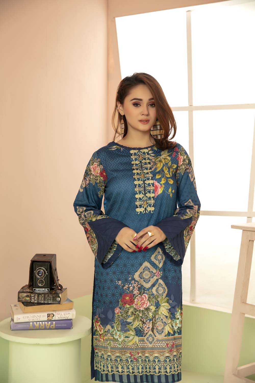 Dark Orchid - Printed Stitch Kurti - Image 2