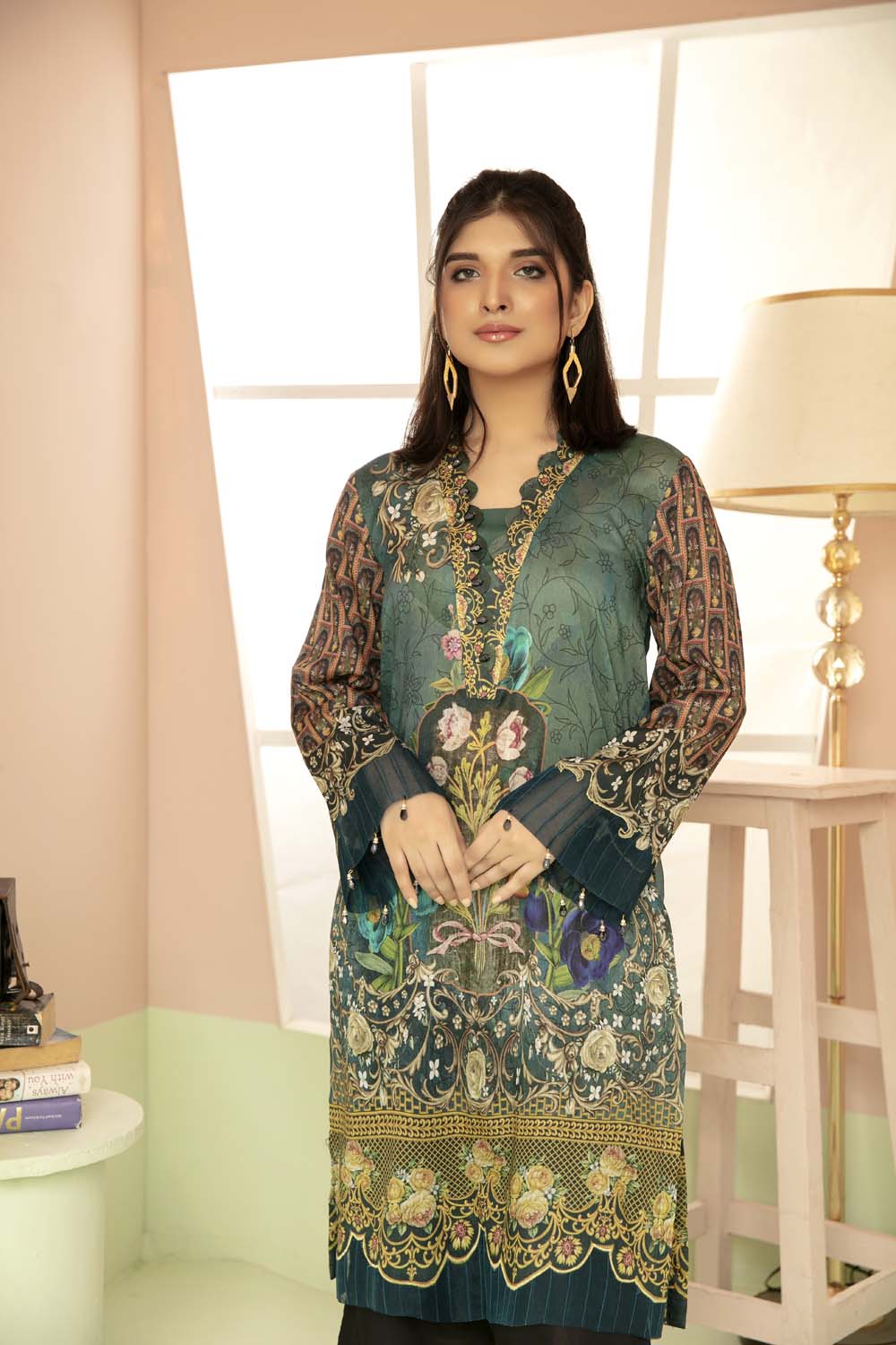 Dark Selder - Printed Stitch Kurti - Image 3