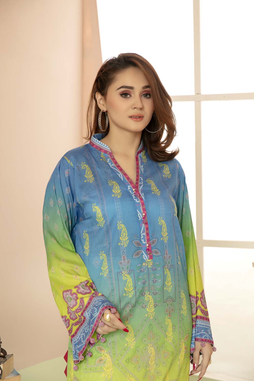 Dark Sim - Printed Stitch Kurti - Image 3
