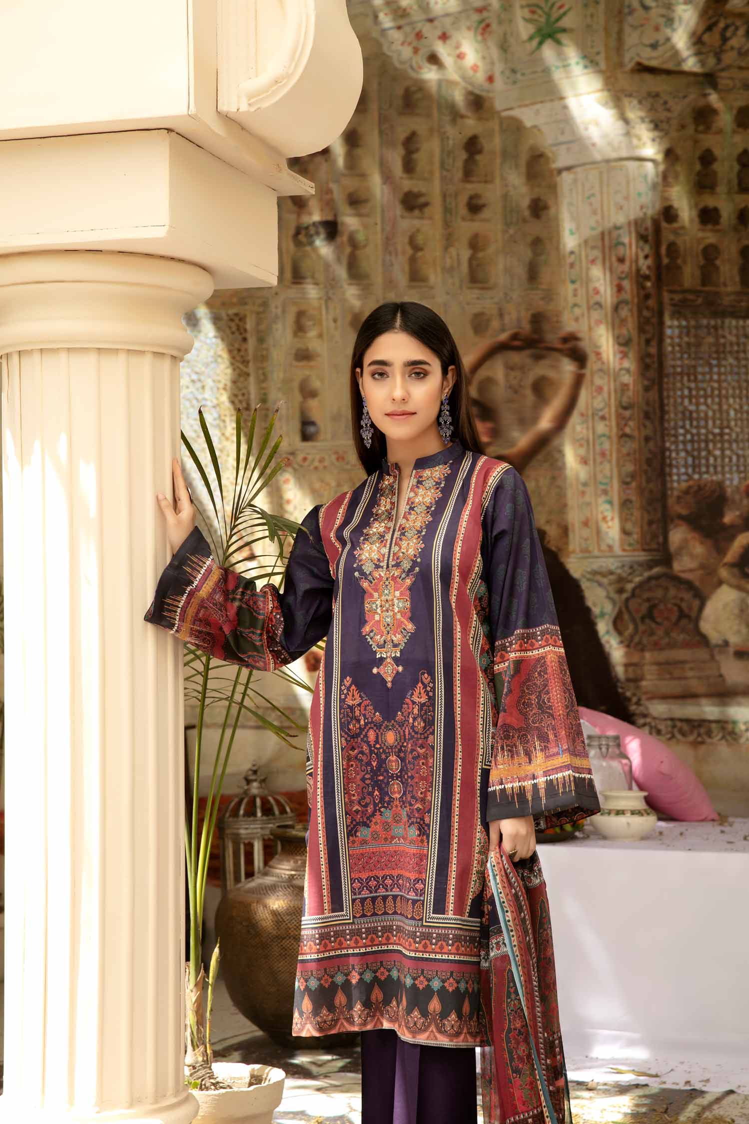 Dark Win - Digital Printed & Embroidered Lawn 3 piece - Image 2
