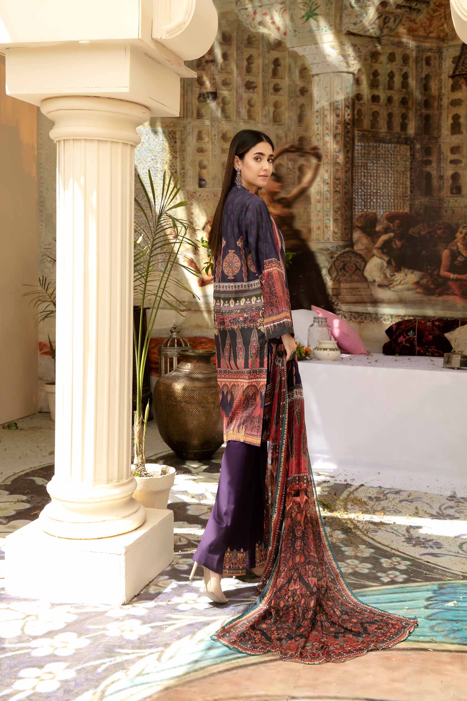 Dark Win - Digital Printed & Embroidered Lawn 3 piece - Image 3