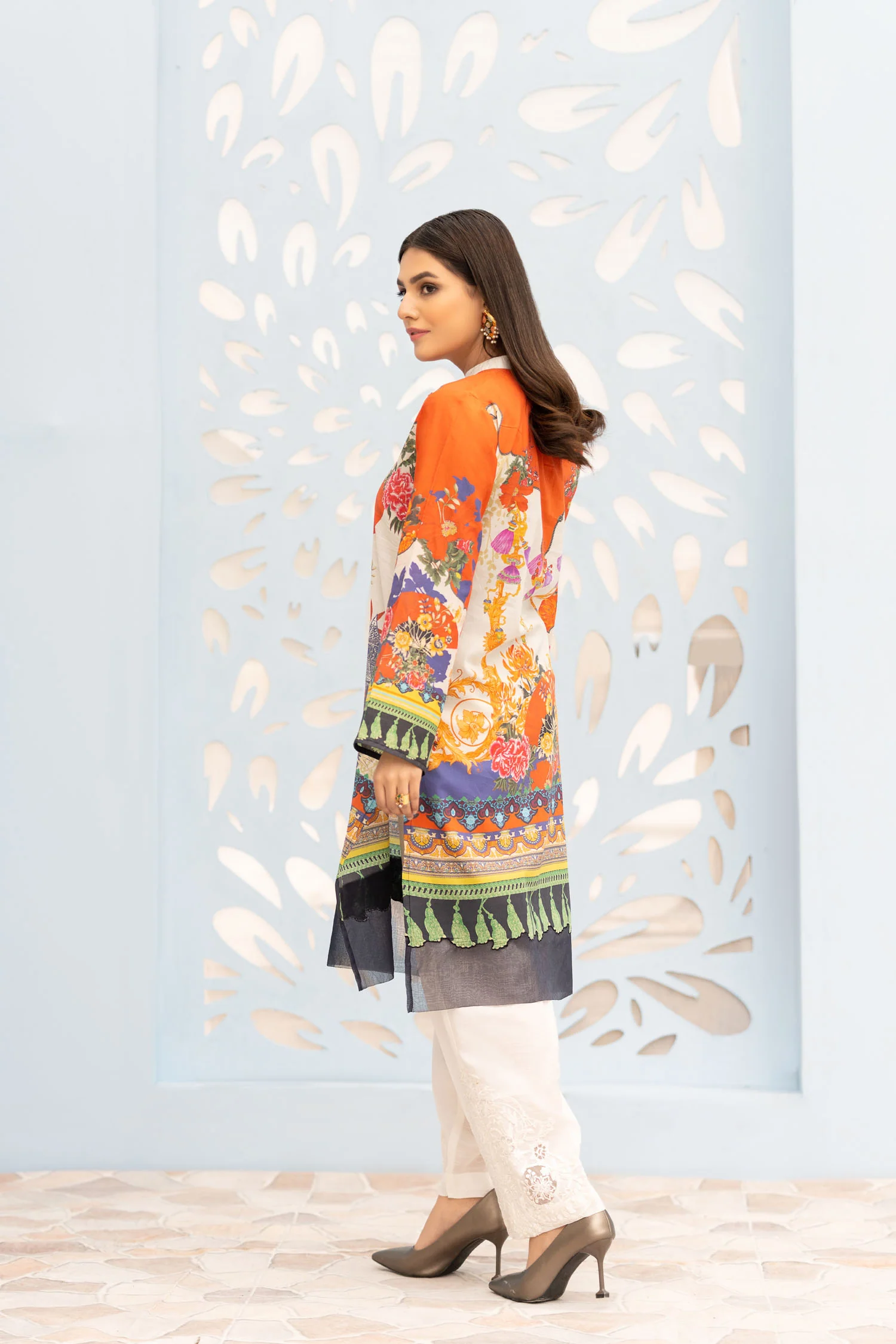 Darkil - Digital Printed Stitched Lawn Kurti - Image 2