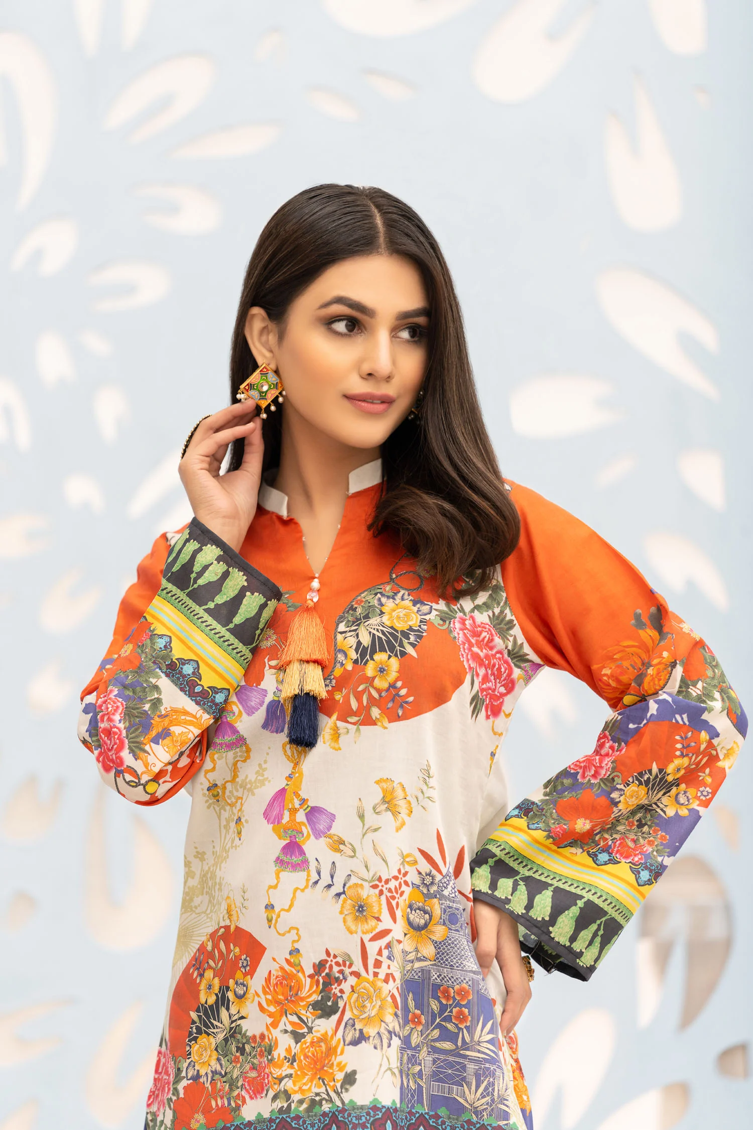 Darkil - Digital Printed Stitched Lawn Kurti - Image 3