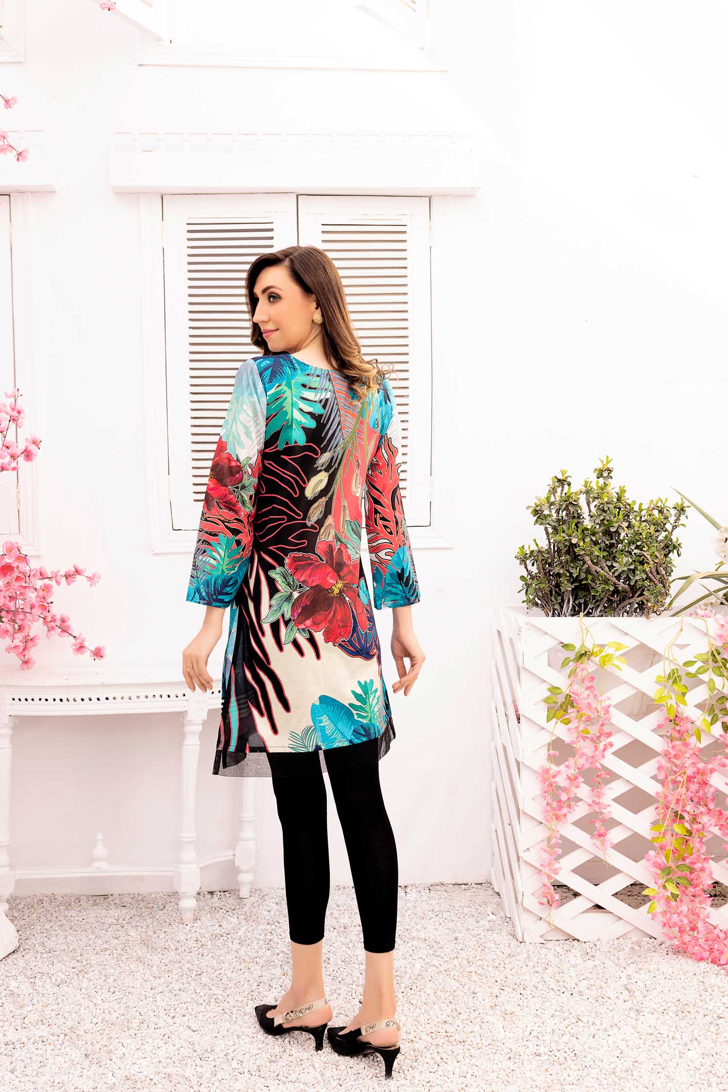 Deep Mix - Digital Printed Stitched Lawn Kurti - Image 2